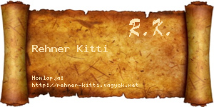Rehner Kitti névjegykártya